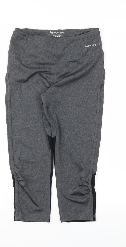 SPORFX Womens Grey   Capri Leggings Size 8 L20 in - Stretch waistband