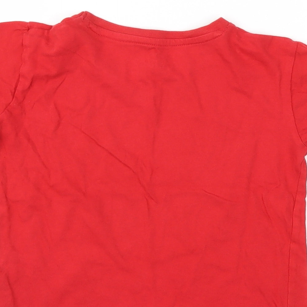 Pep &Co Boys Red Animal Print  Basic T-Shirt Size 6-7 Years