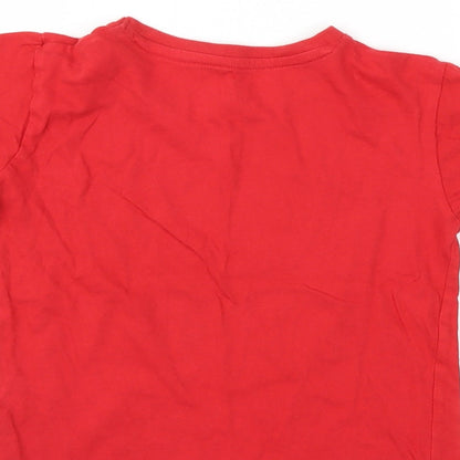 Pep &Co Boys Red Animal Print  Basic T-Shirt Size 6-7 Years