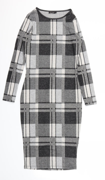 River Island Womens Grey Check  A-Line  Size 8