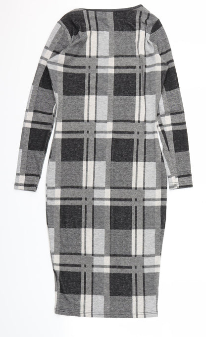 River Island Womens Grey Check  A-Line  Size 8