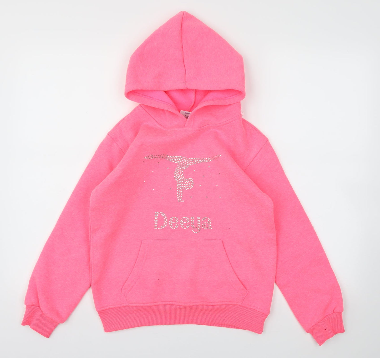 Varsany Girls Pink Houndstooth  Pullover Jumper Size 9-10 Years