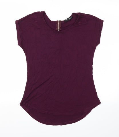 Womens UK Size 10 Select Purple Basic T-Shirt