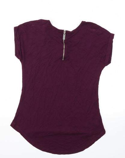Womens UK Size 10 Select Purple Basic T-Shirt