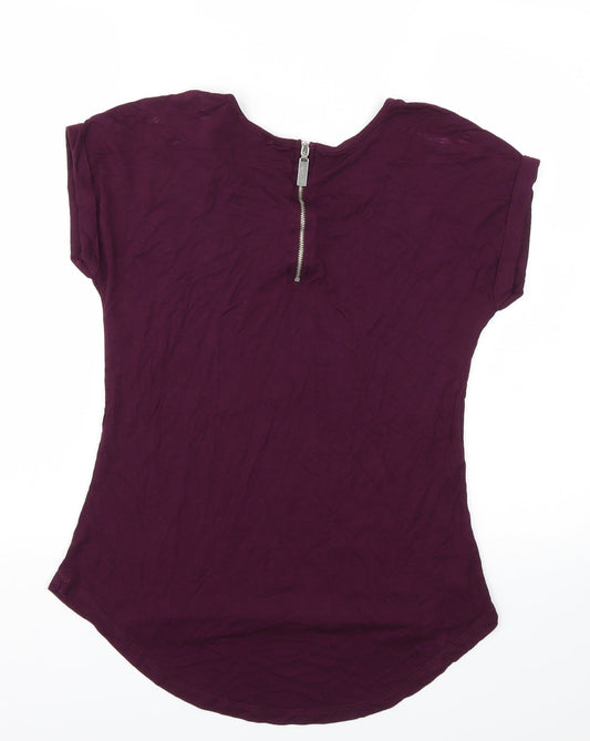 Womens UK Size 10 Select Purple Basic T-Shirt