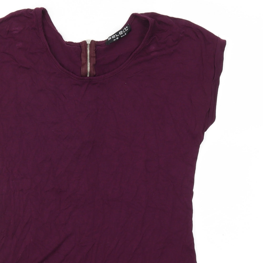 Womens UK Size 10 Select Purple Basic T-Shirt