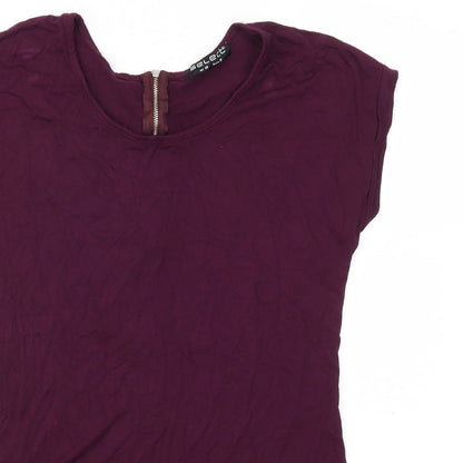 Womens UK Size 10 Select Purple Basic T-Shirt