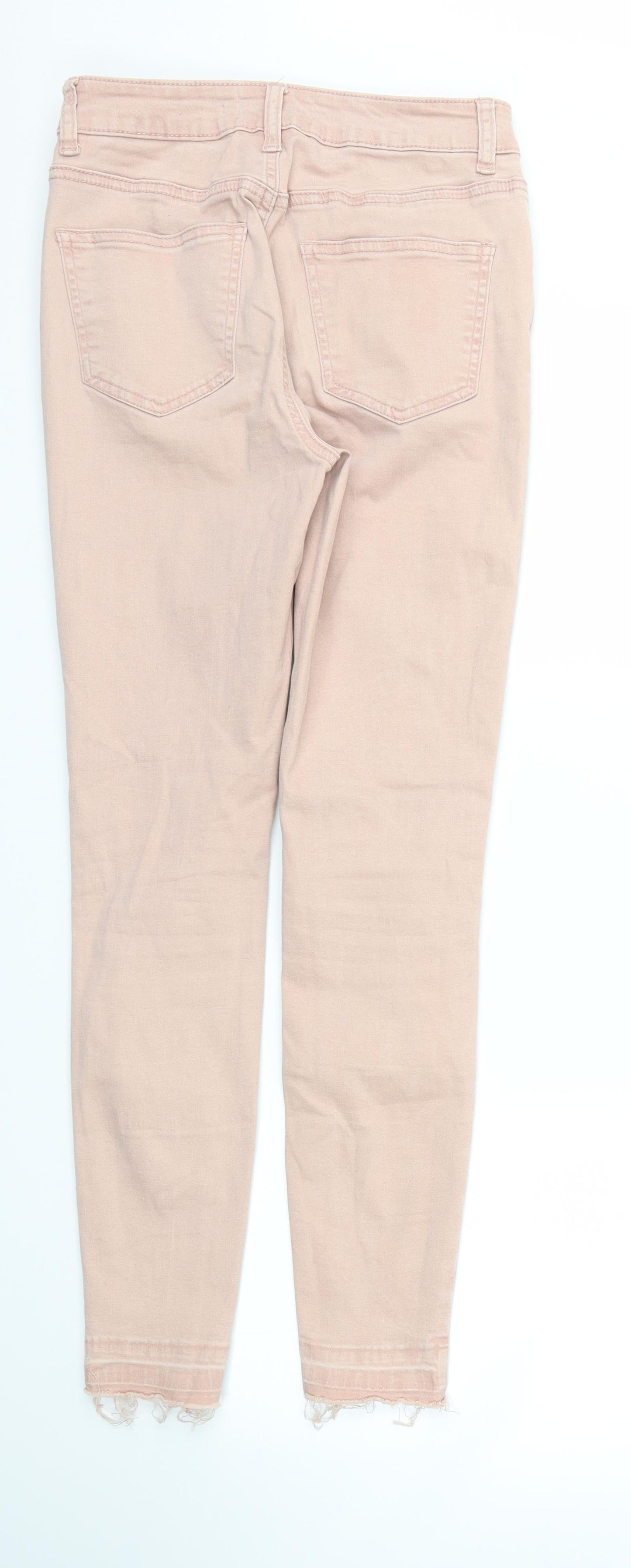 Womens UK Size 8 Preworn Regular Fit Skinny Pink Jeans