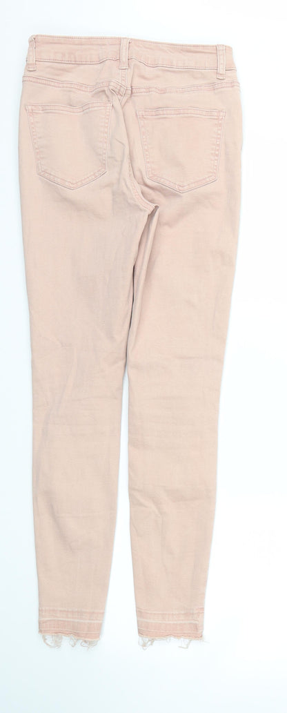 Womens UK Size 8 Preworn Regular Fit Skinny Pink Jeans