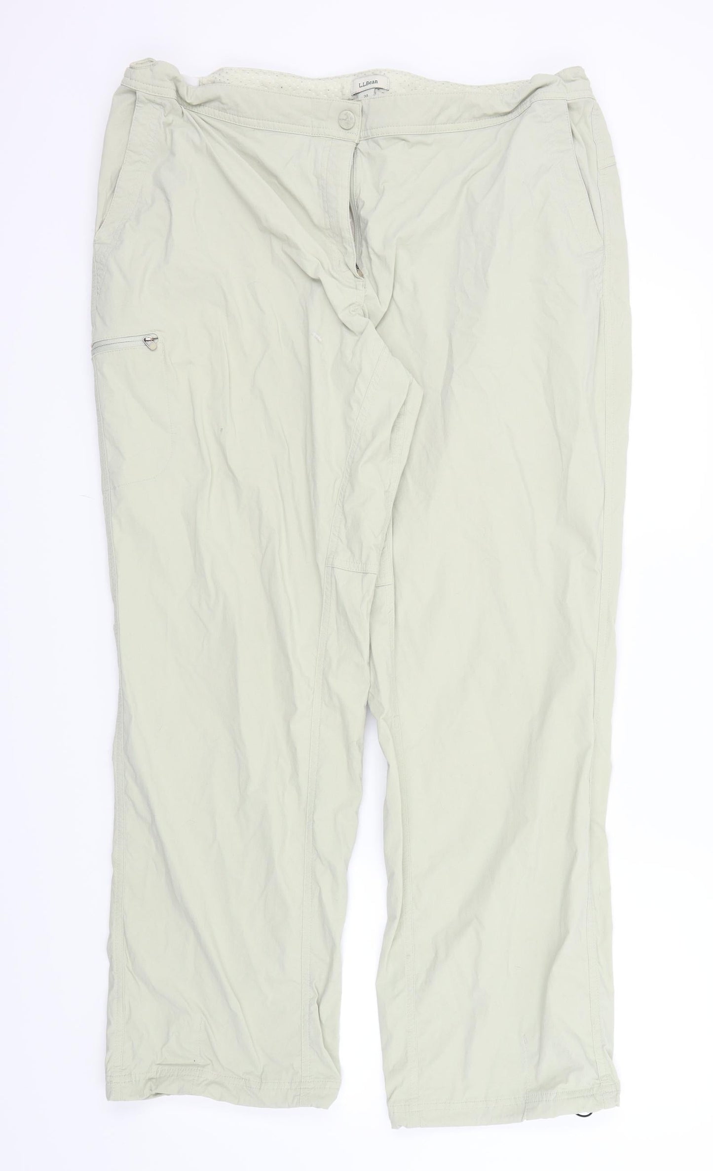 L.L.Bean Womens Beige   Cargo Trousers Size 20 in L30 in