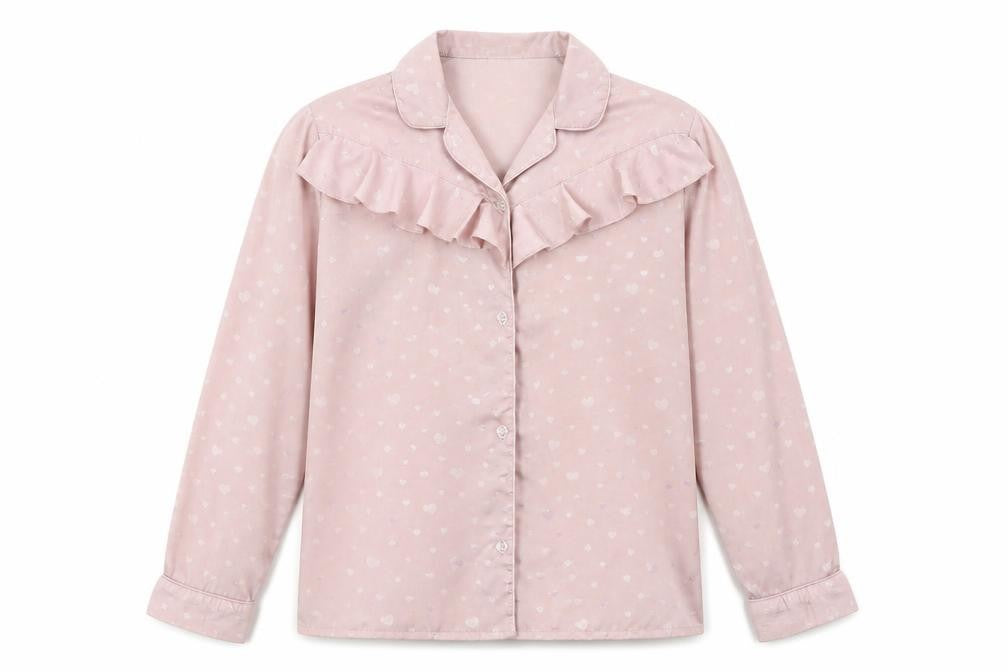 River Island Girls Pink Colourblock  Top Pyjama Top Size 9 Years  - Frill Detail