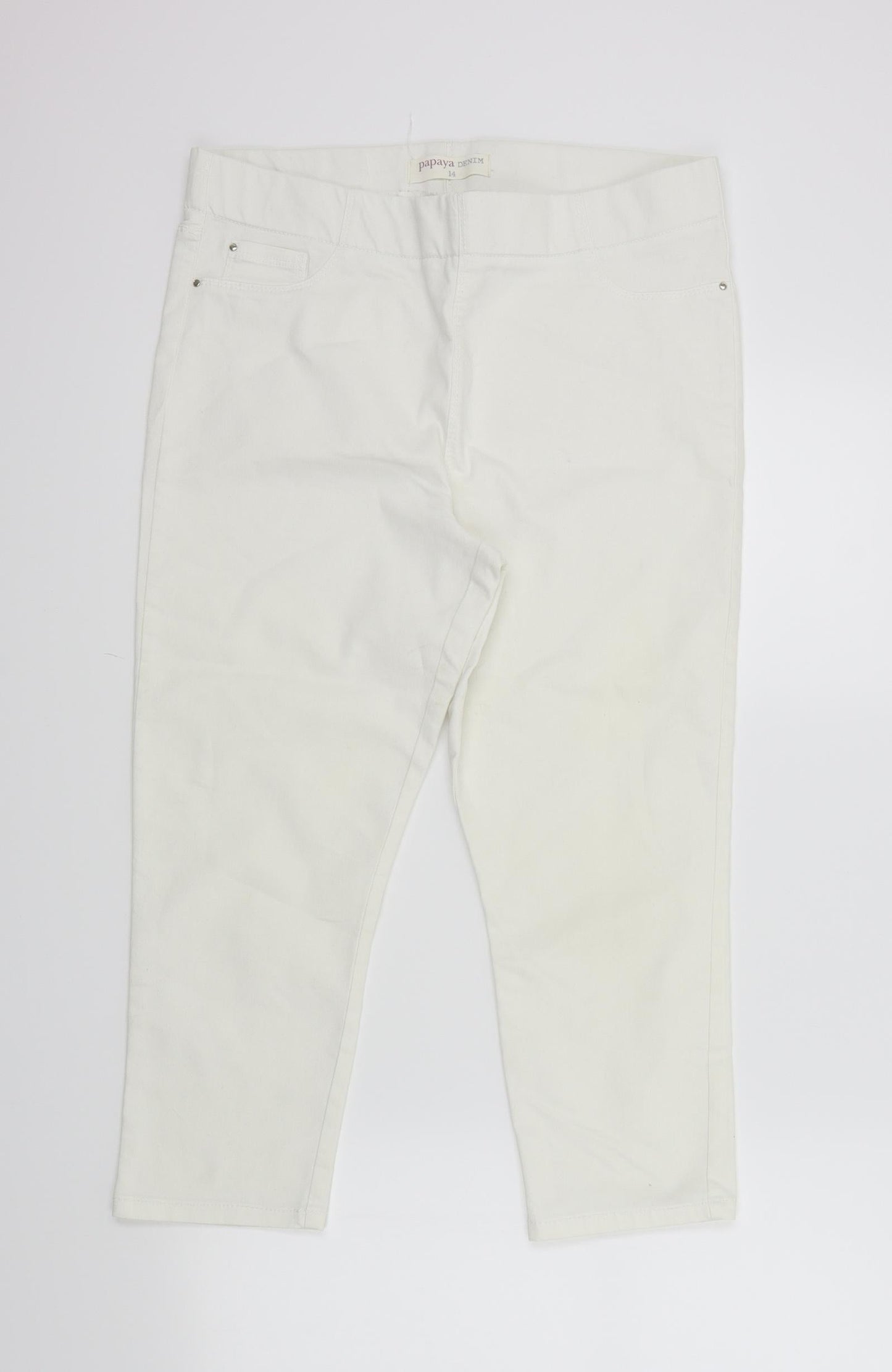 Papaya Womens White   Skinny Jeans Size 14 L20 in