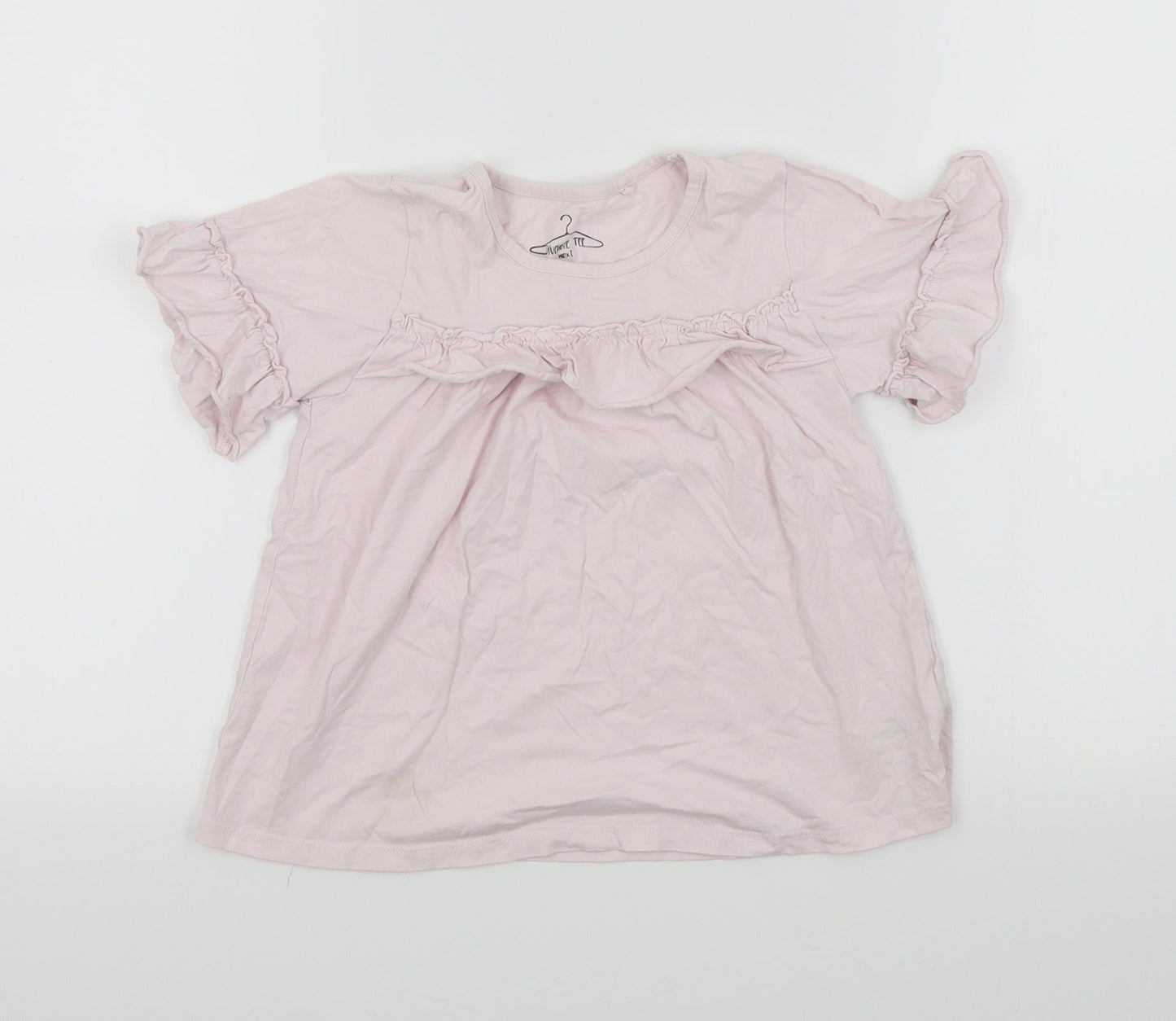 NEXT Girls Pink   Basic T-Shirt Size 8 Years  - Frill Detail