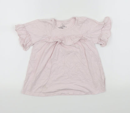 NEXT Girls Pink   Basic T-Shirt Size 8 Years  - Frill Detail