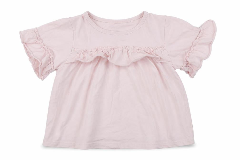 Next Girls Pink   Basic T-Shirt Size 8 Years  - Frill Detail