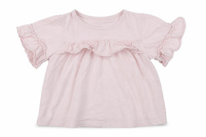 Next Girls Pink   Basic T-Shirt Size 8 Years  - Frill Detail