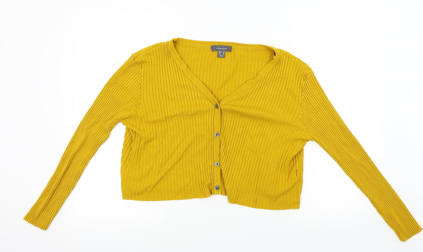 Primark  Womens Yellow   Cardigan Jumper Size 20
