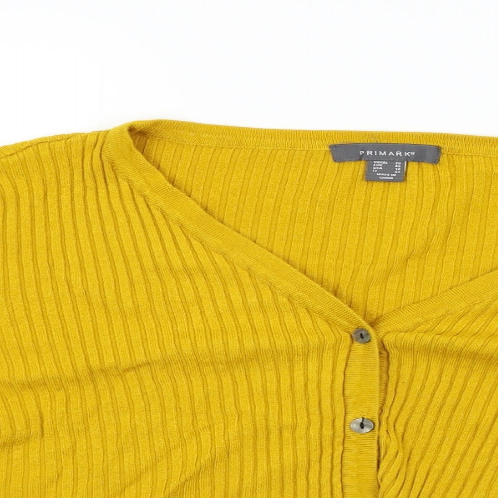 Primark  Womens Yellow   Cardigan Jumper Size 20
