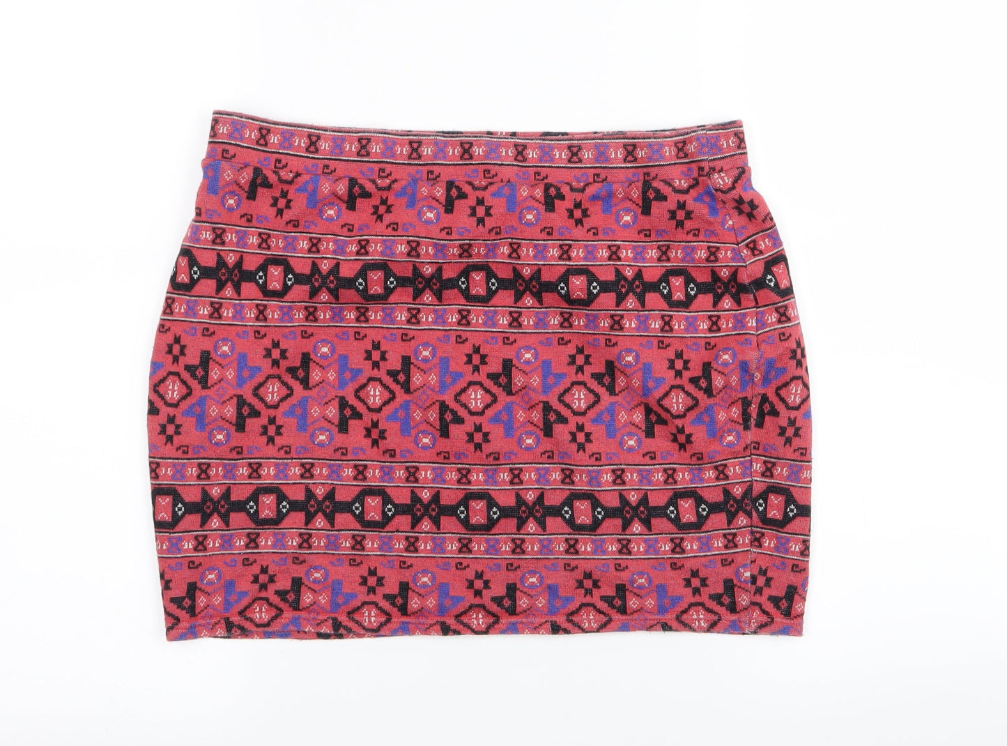 STAYING AT STAR Womens Multicoloured Geometric  Mini Skirt Size M  - Stretch waistband