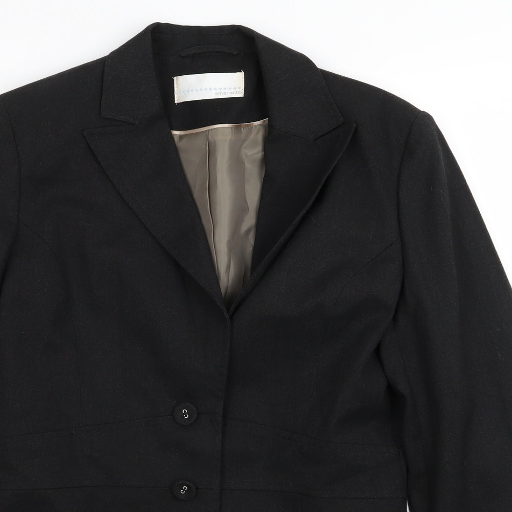 Womens UK Size 10 AMARANTO Regular Black Blazer