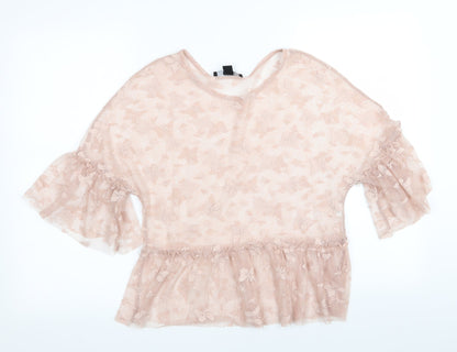 Primark Womens Pink Floral  Basic Blouse Size 8