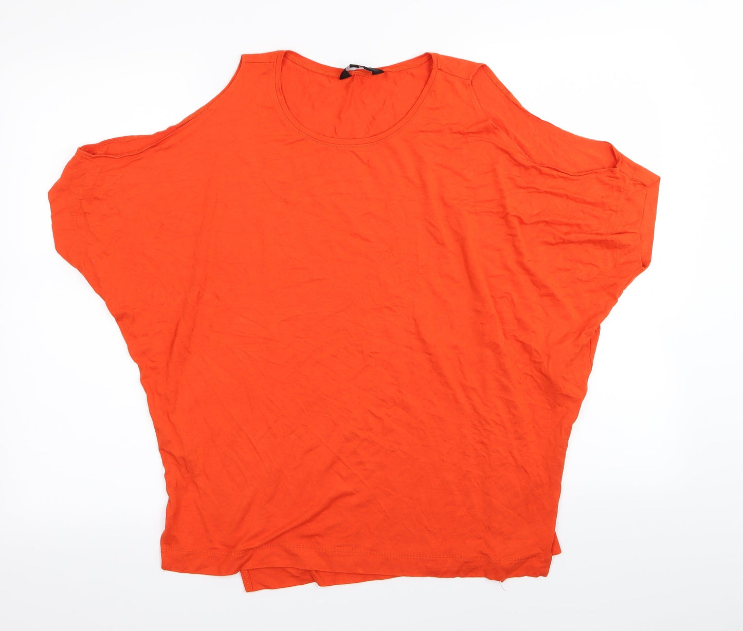 Womens UK Size 12 New Look Orange Basic T-Shirt