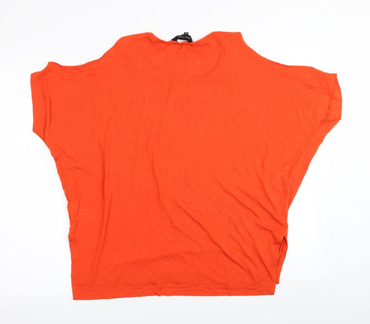 Womens UK Size 12 New Look Orange Basic T-Shirt