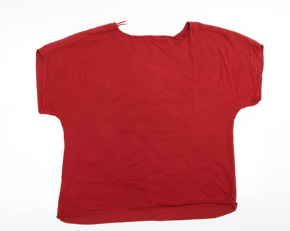 Womens UK Size 12 Per Una Red Basic T-Shirt
