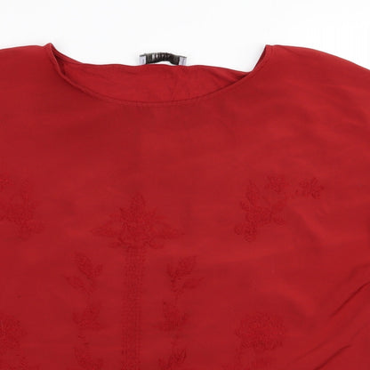 Womens UK Size 12 Per Una Red Basic T-Shirt