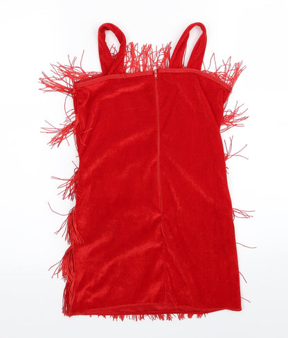 Womens UK Size M Preworn Red Basic Tank