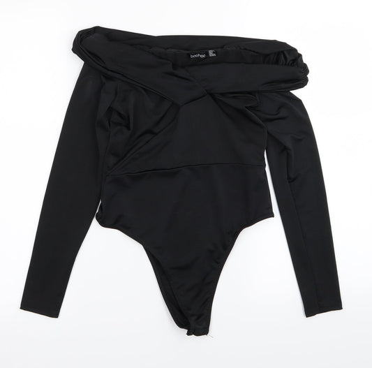 Boohoo Womens Black   Bodysuit One-Piece Size 10