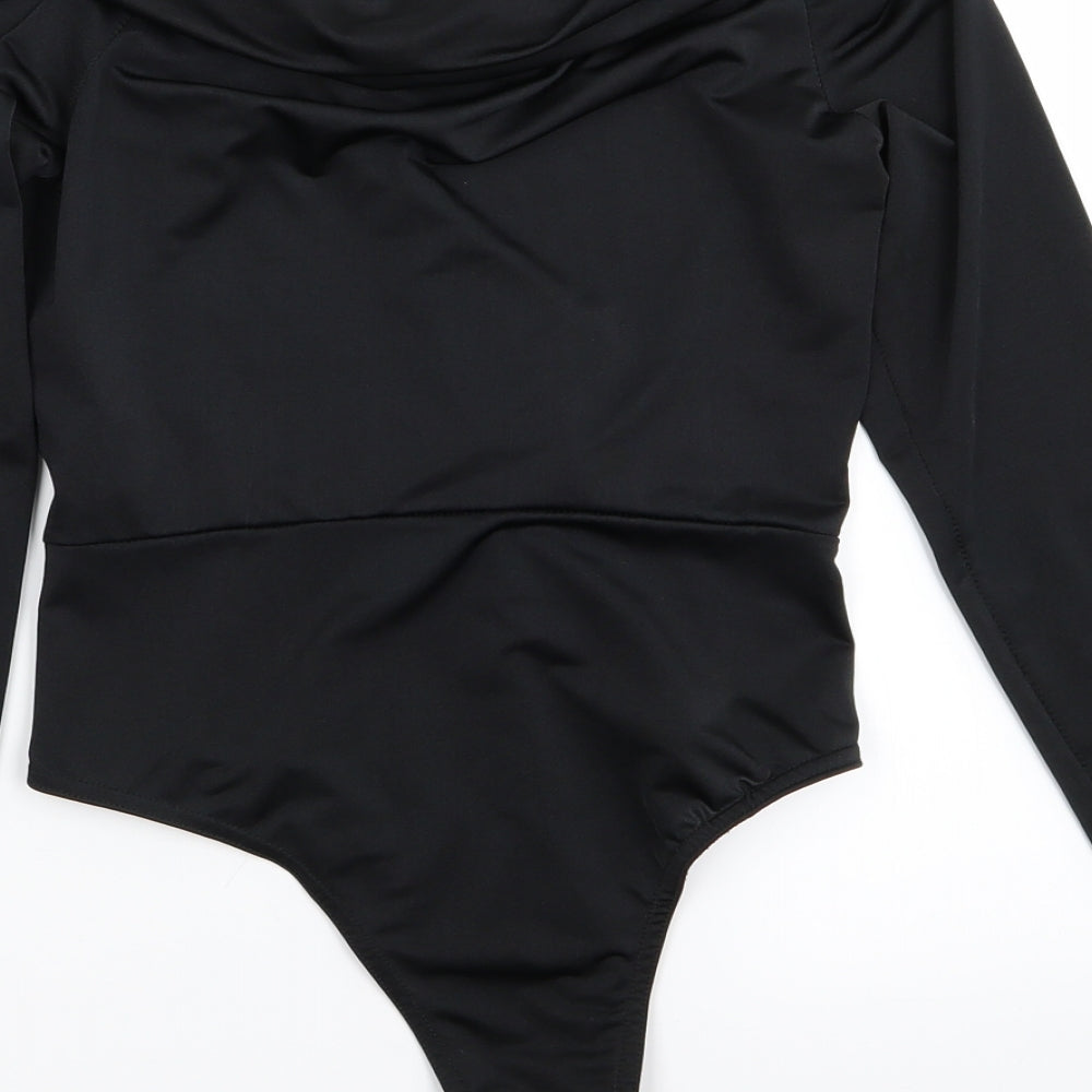 Boohoo Womens Black   Bodysuit One-Piece Size 10