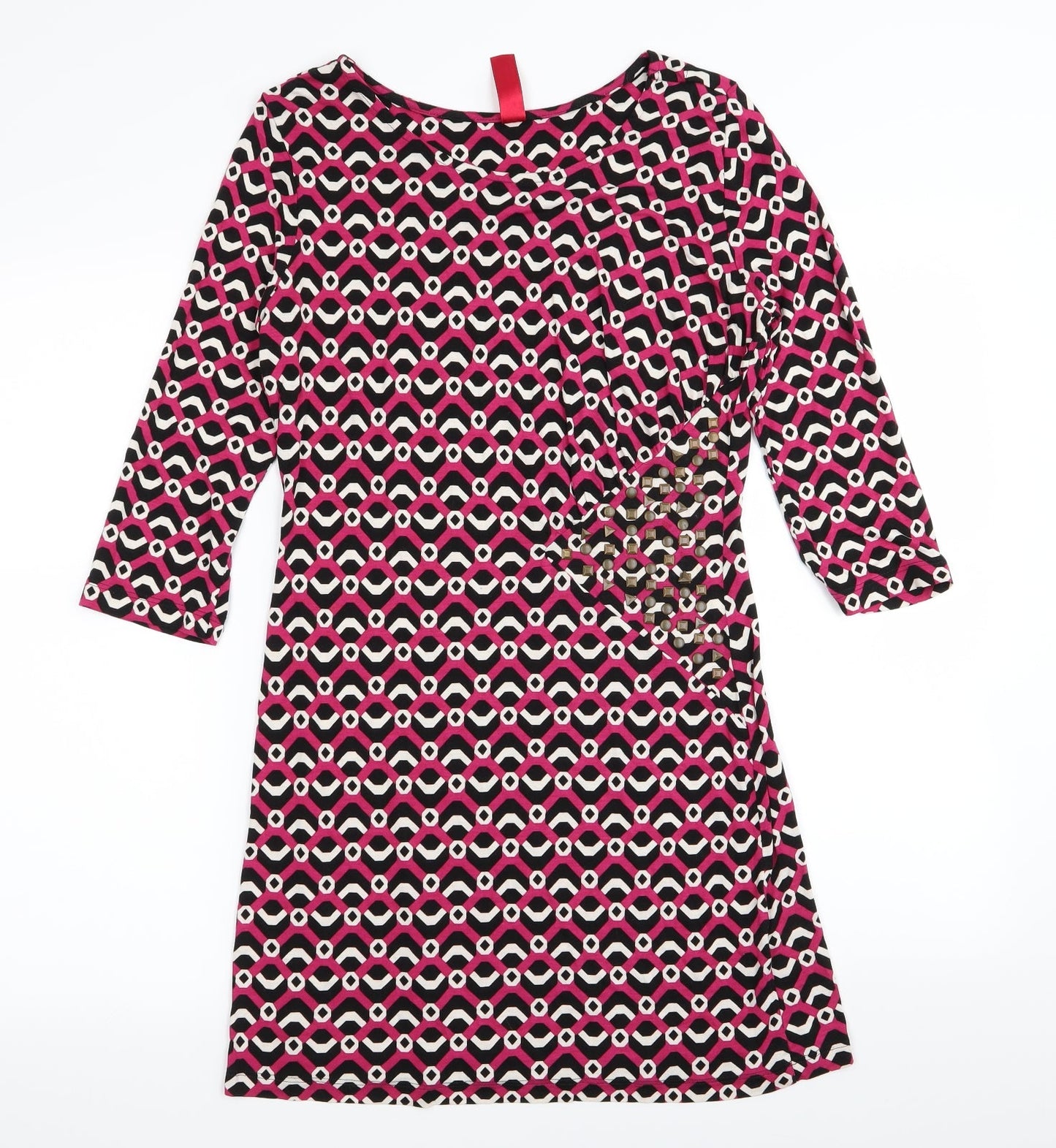 NEXT Womens Pink Geometric  T-Shirt Dress  Size 12