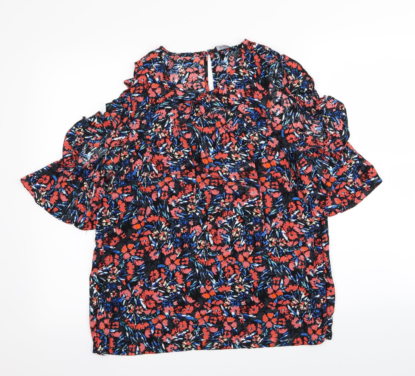 F&F Womens Black Floral  Basic Blouse Size 16