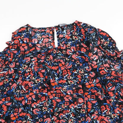 F&F Womens Black Floral  Basic Blouse Size 16