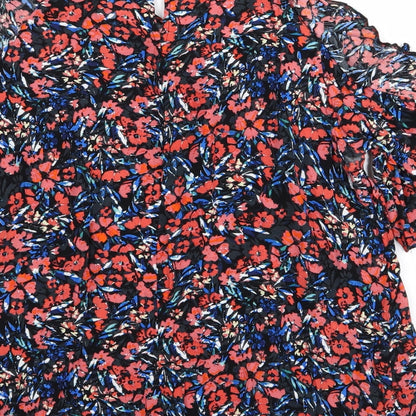 F&F Womens Black Floral  Basic Blouse Size 16