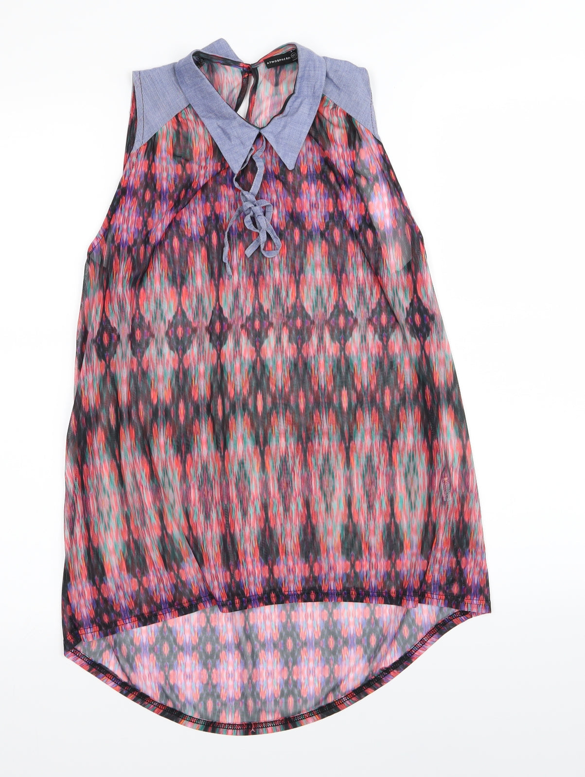 Primark Womens Multicoloured Geometric Rayon Basic Blouse Size 10