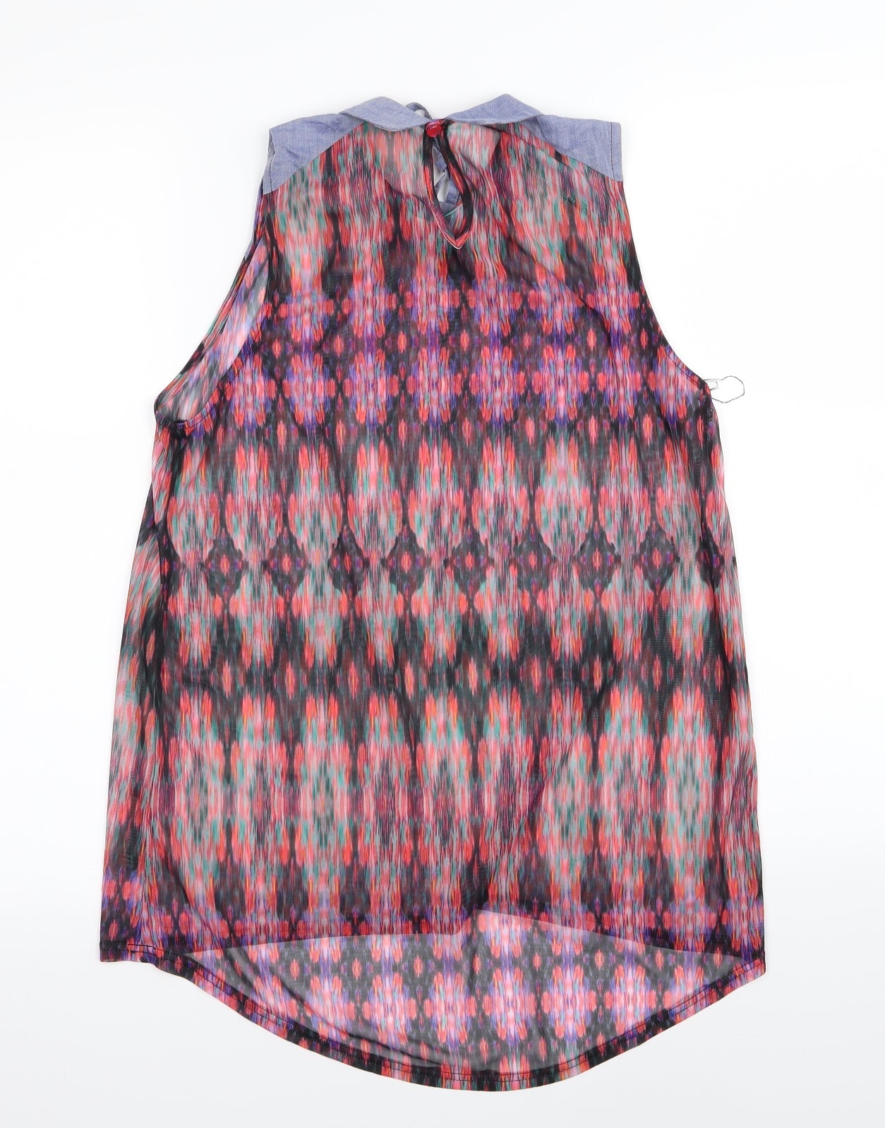 Primark Womens Multicoloured Geometric Rayon Basic Blouse Size 10