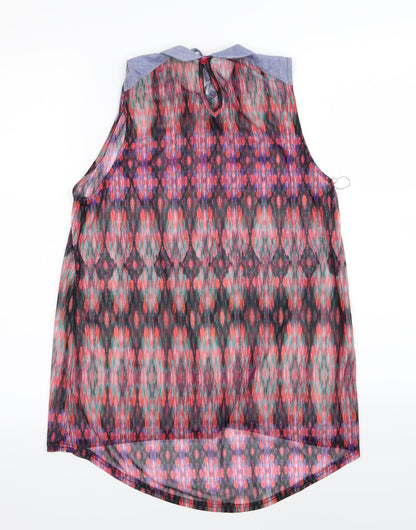 Primark Womens Multicoloured Geometric Rayon Basic Blouse Size 10