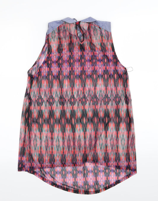 Primark Womens Multicoloured Geometric Rayon Basic Blouse Size 10