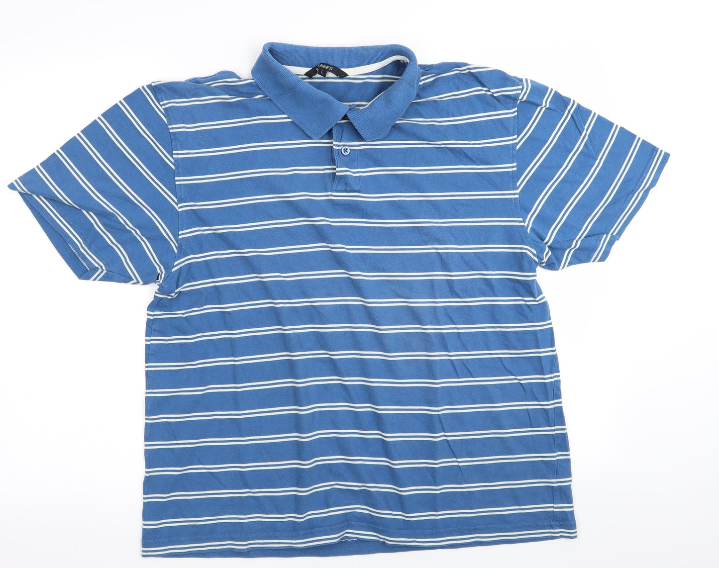 DUNNES Mens Blue Striped   Polo Size L