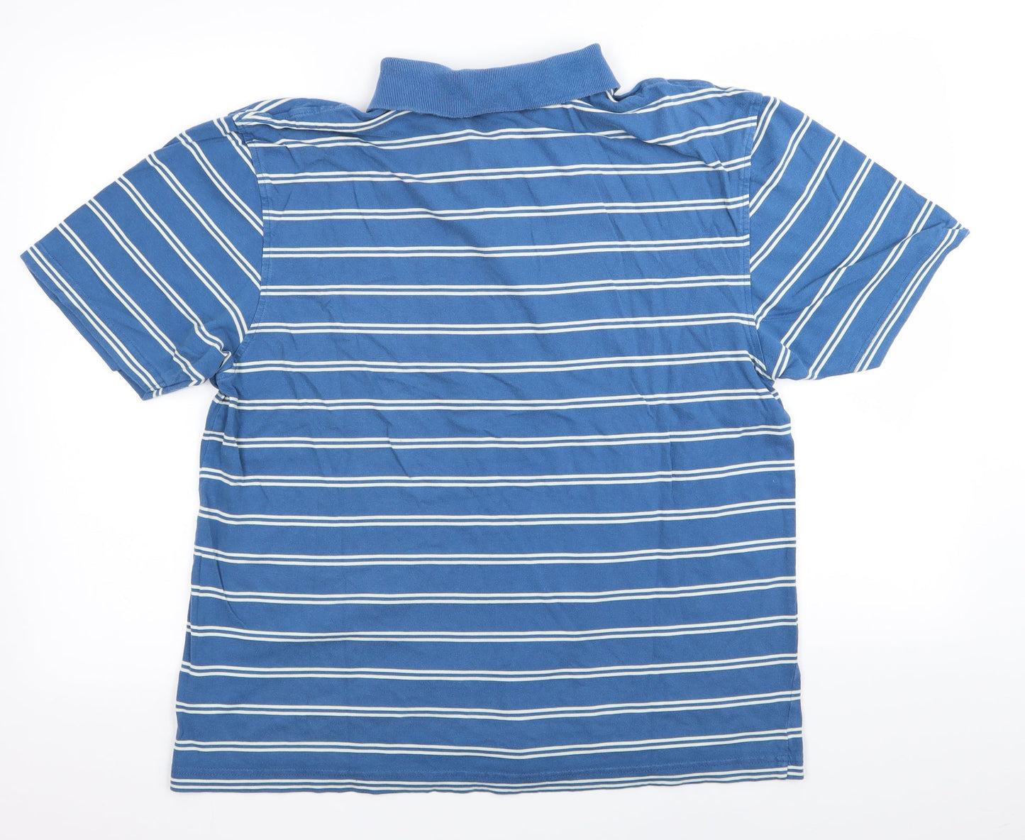 DUNNES Mens Blue Striped   Polo Size L