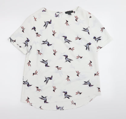 Primark Womens White   Basic Blouse Size 10  - BUTTERFLIES