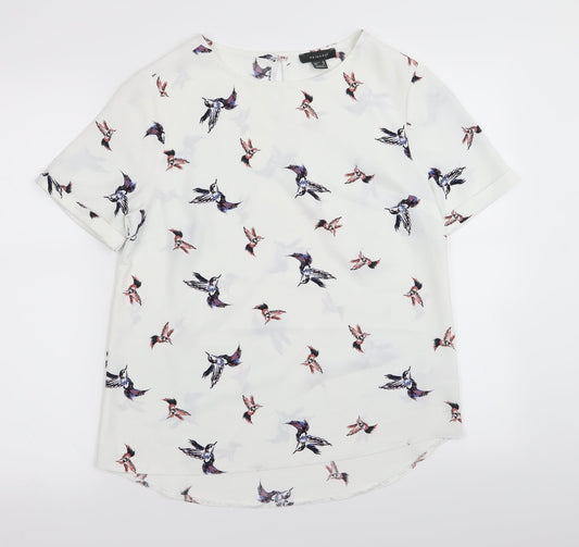 Primark Womens White   Basic Blouse Size 10  - BUTTERFLIES