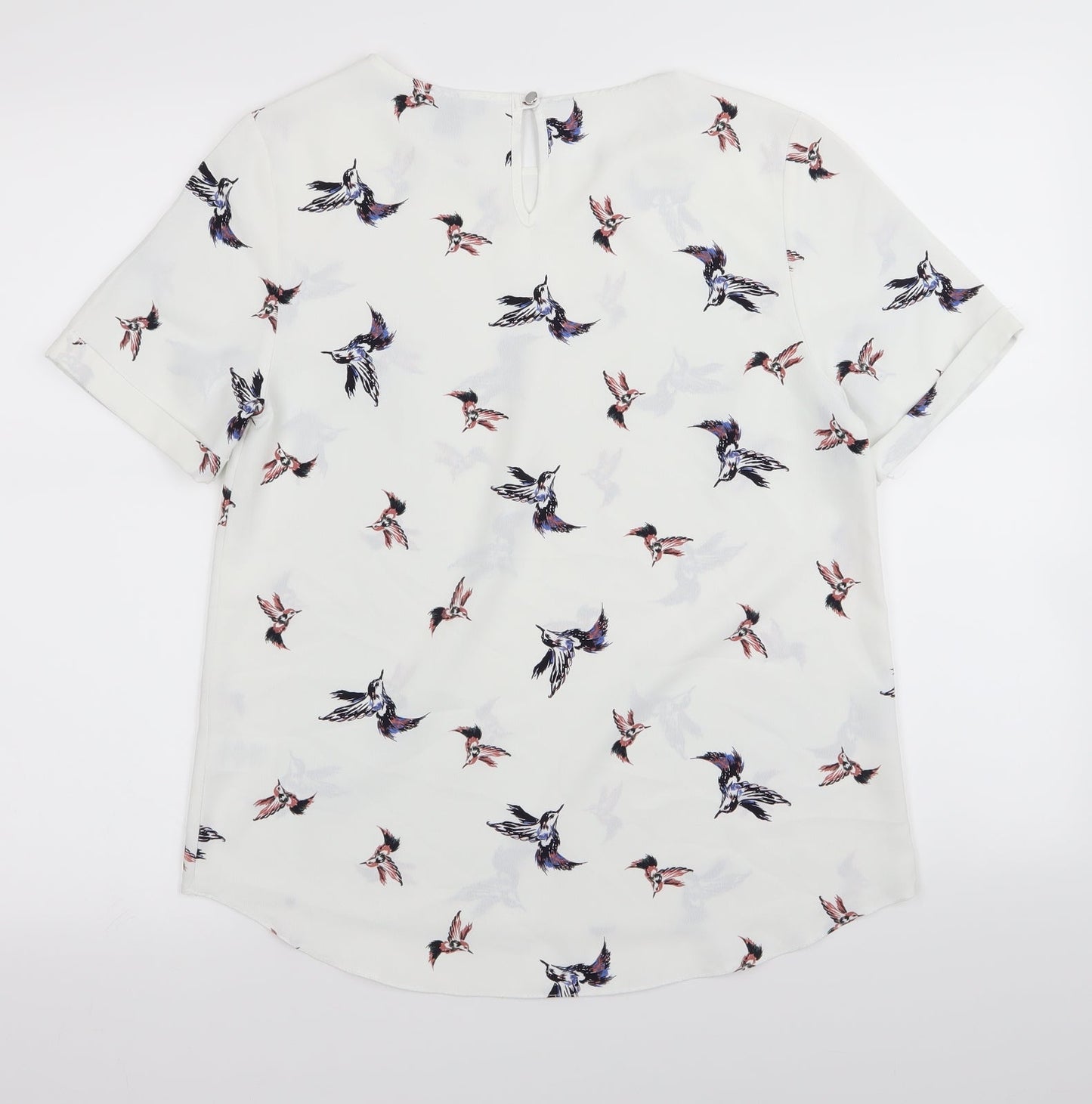 Primark Womens White   Basic Blouse Size 10  - BUTTERFLIES