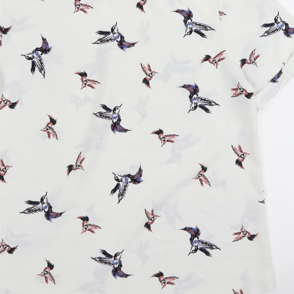 Primark Womens White   Basic Blouse Size 10  - BUTTERFLIES