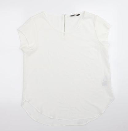 Womens UK Size 8 Only White Basic Blouse