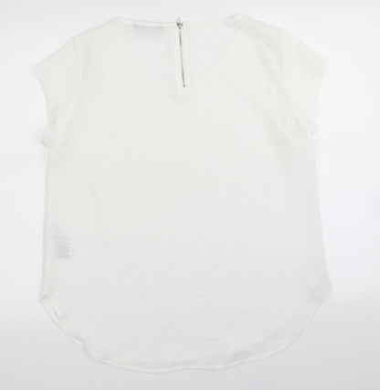 Womens UK Size 8 Only White Basic Blouse