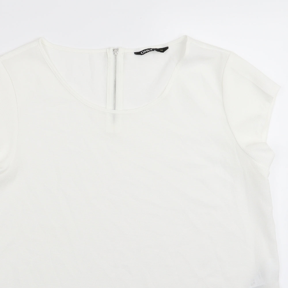 Womens UK Size 8 Only White Basic Blouse