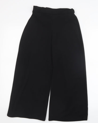 Boohoo Womens Black   Cropped Trousers Size 6 L20.5 in